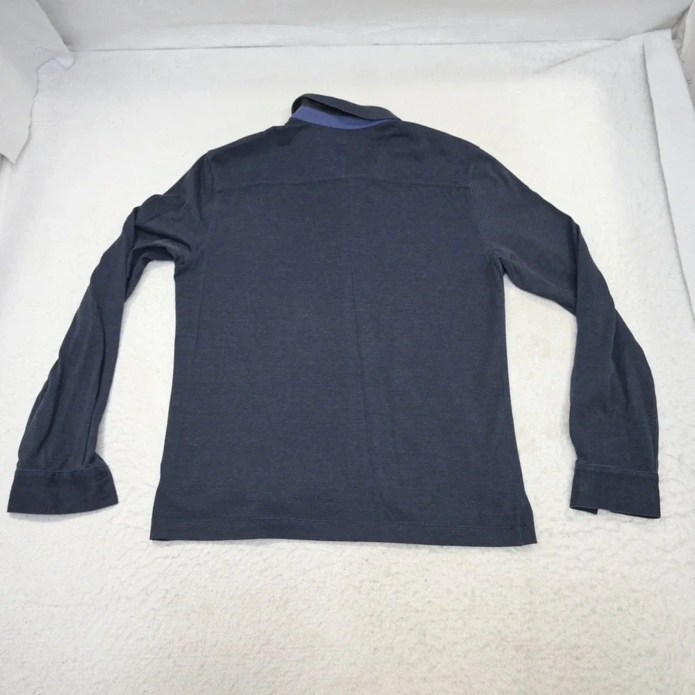 Hugo Boss Button Up Mens XL Slim Fit Dark Blue Elbow Patch Cotton Shirt